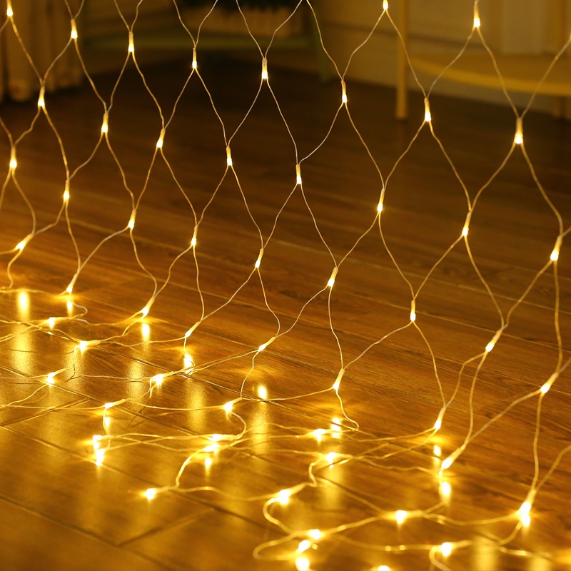 GSU8 Laimanice Lampu Hias Dekorasi Taman Model Jaring Led 1.5 X 1.5 Meter - Ek-04 - Warm White Or-i