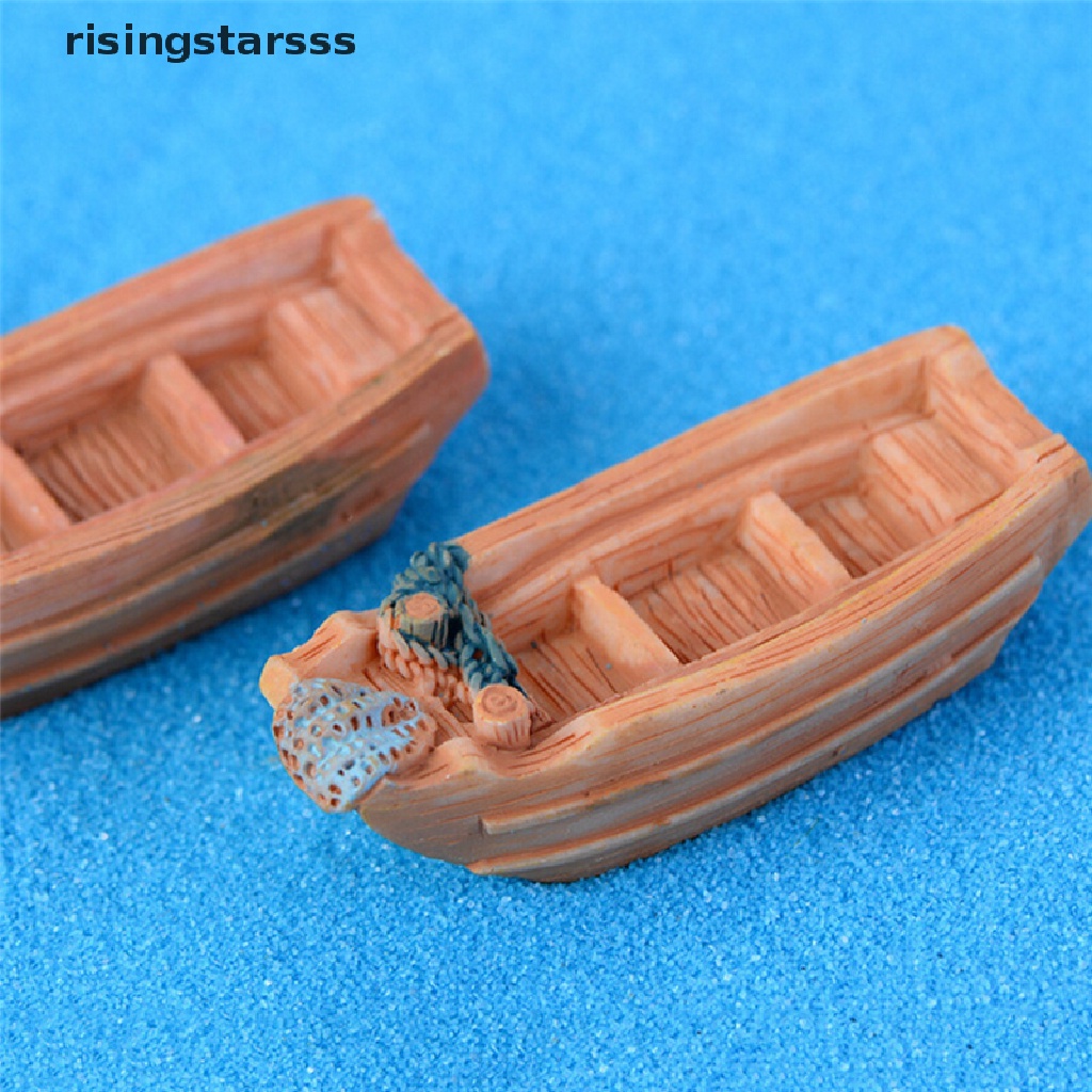 Rsid Miniatur Perahu Pancing Untuk Dekorasi Taman Peri / Rumah DIY