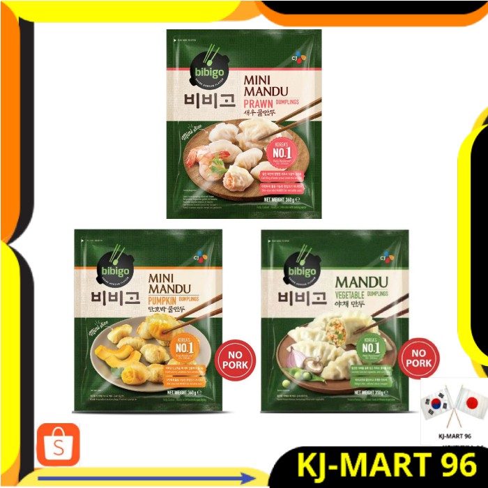 

MAKANAN KOREA/KOREAN FOOD CJ BIBIGO MANDU 3 VARIAN RASA UDANG/PUMPKIN/VEGETABLE-PANGSIT KOREA IMPORT