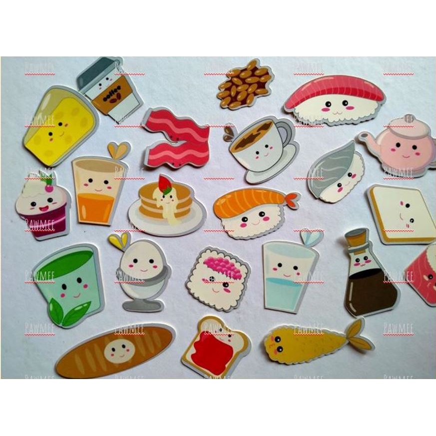 

Sticker aesthetic - Deco Journal - Pawmee - Cute Mini stiker food makanan satuan
