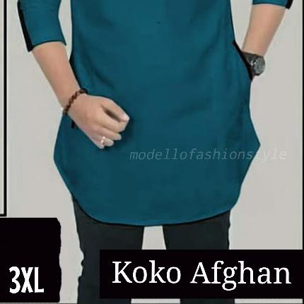 ❁ AFGHAN - KOKO KEMEJA BAJU QURTA KURTA S M L XL XXL 3XL JUMBO PRIA LAKI LAKI DEWASA MUSLIM LENGAN 3