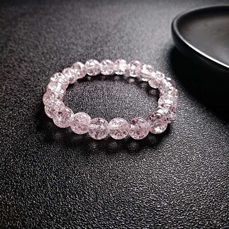 Gelang Tangan Manik-Manik Kristal Pink Untuk Wanita