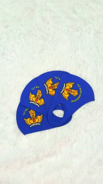 Masker Bahan Scuba Logo SMP Masker Non Medis Logo  Warna Biru SMP