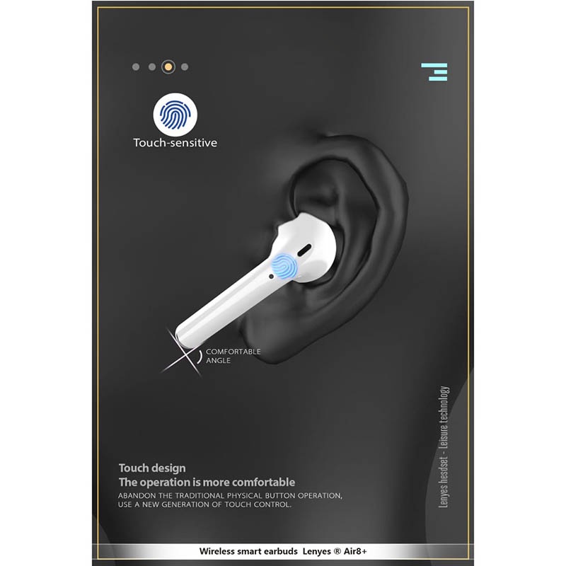 TWS Wireless Earbuds Lenyes AIR 8 + Plus Bluetooth 5.0 Smart Touch Earphone Original