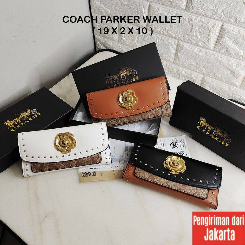 coach parker wallet free box / dompet coach parker / dompet import murah / dompet fashion korea