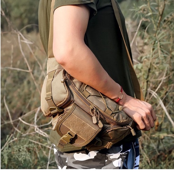 Tas Pinggang Militer Anti Air Tentara Bahan Oxford Tas Pria Cowo Macho Cowok Keren Tactical Waist bag Waistbag Waterproof Tas Pinggang Taktis Mendaki Memancing Olahraga Berburu Berkemah Tas Sabuk Olahraga Tas Militer Tentara Pria