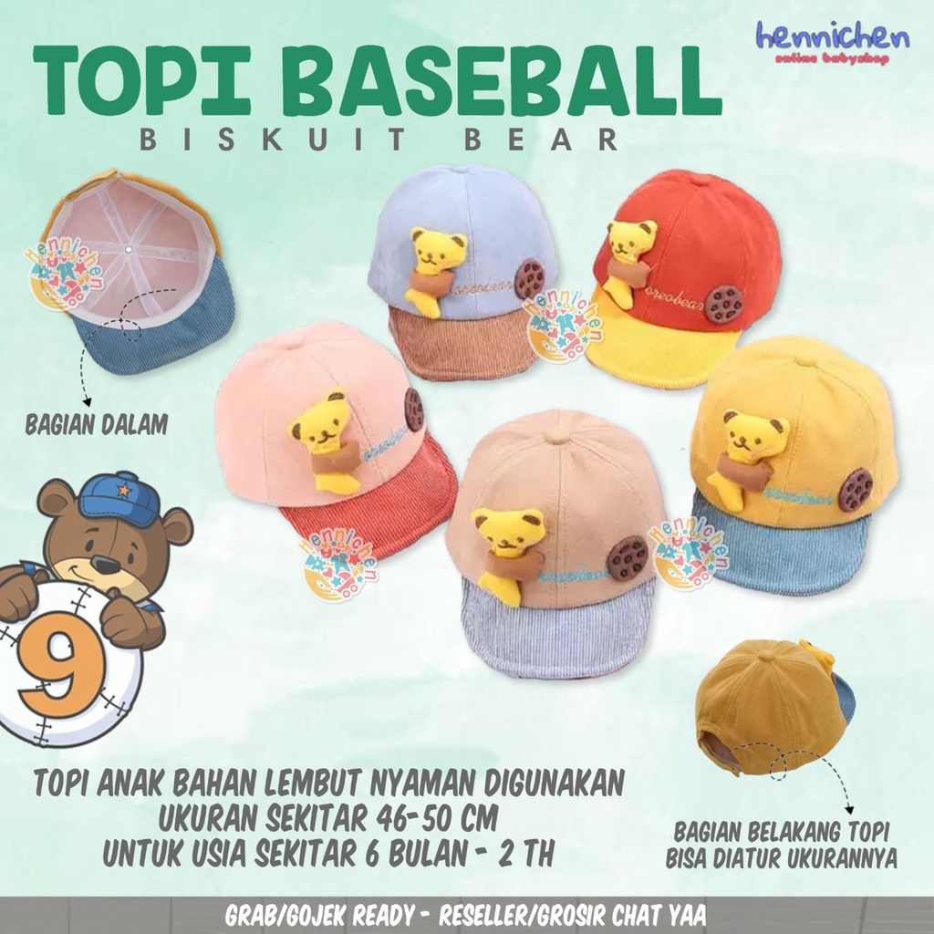 Topi Anak Baseball OREOBEAR TOPI ANAK 3D IMPORT KEREN UNISEX