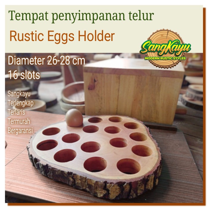 Tempat telur ayam 16slot rustic chicken egg rack rak penyimpanan telur