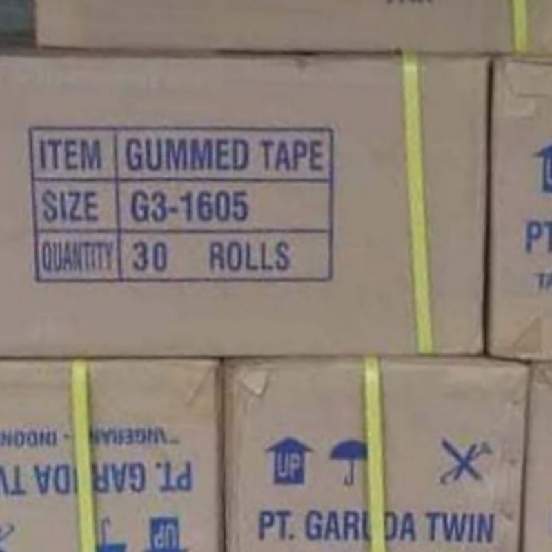 Gummed Tape Lakban Veneer Garuda Twin 16x550 m isi 30 pcs Murah
