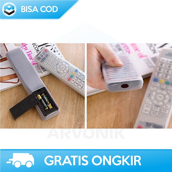 PELINDUNG REMOTE TV SARUNG REMOT TV AC SILIKON 16X5.5X2.5CM TRANSPARAN