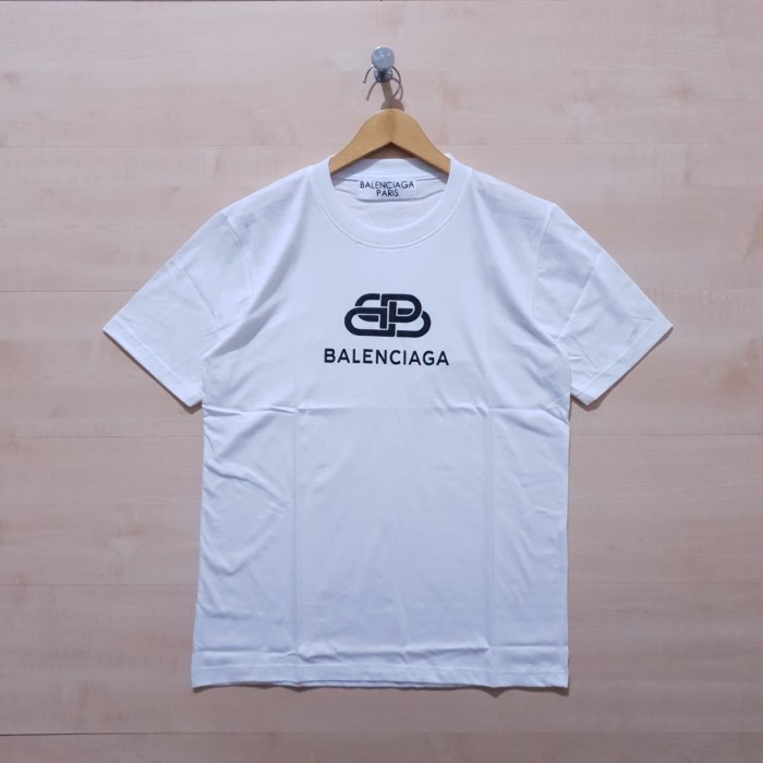 KAOS T SHIRT BALENCIAGA BB LOGO TEE WHITE - M