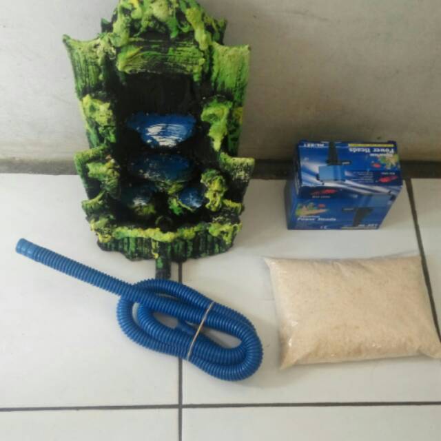 1 set miniatur air terjun aquascape harga sudah termasuk packing kayu