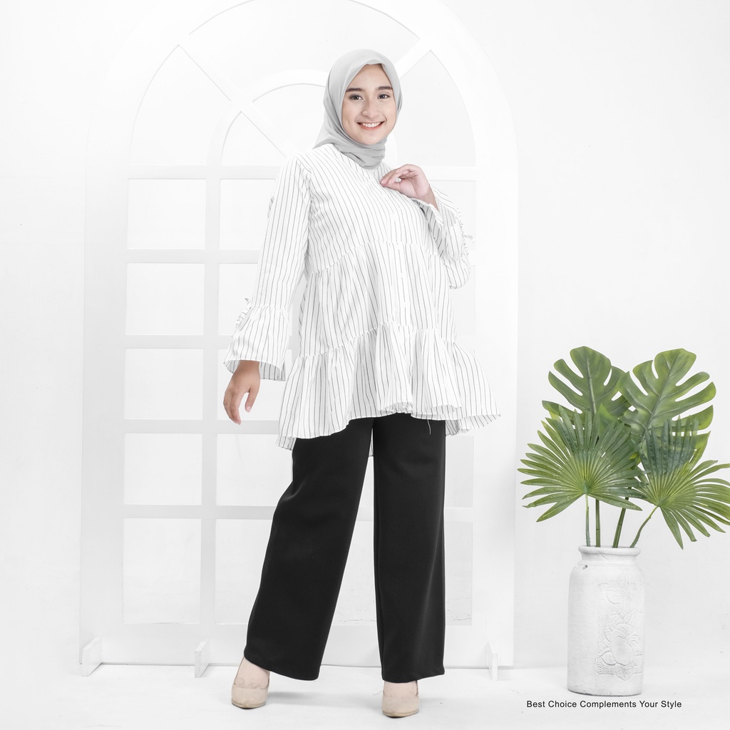 Raana Blouse Basic Atasan Wanita Shirt Polos by Mahyra