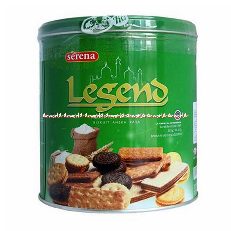 Serena Legend Assorted Biscuits 287gr Biskuit Aneka Rasa Kelapa Coklat Wafer Kaleng Serena Legen Kemasan Kaleng