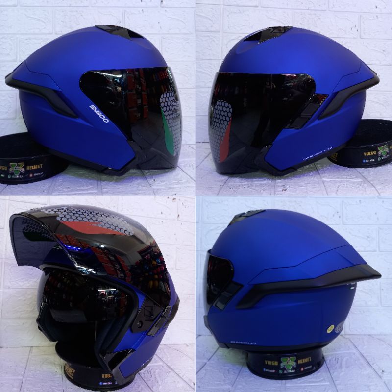 RSV HELM SV300 SOLID BLACK DOFF|MATT PAKET GANTENG-8