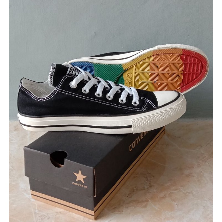 sepatu converse all star classic 70s rainbow low black white converse classic rainbow pendek pria/wanita