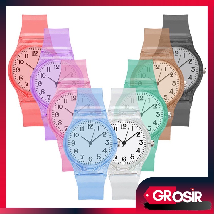 Grosir - J112 Jam Tangan  Transparan / Jam Tangan  / Arloji / Jam Tangan /Jam Analog