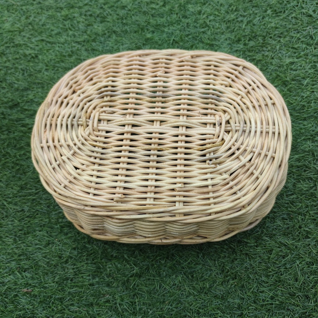 Kerajinan Tangan Rotan - Keranjang Parsel Oval Kecil Mini 27x20x10cm