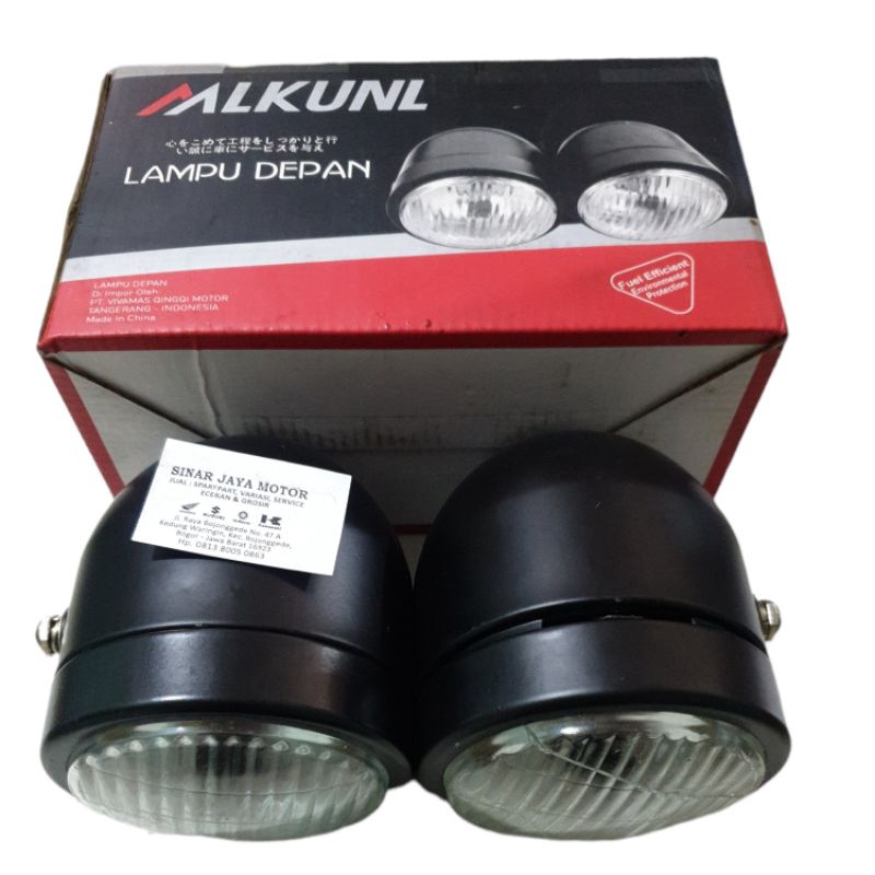 headlamp double reflektor twin caferacer lampu depan custom