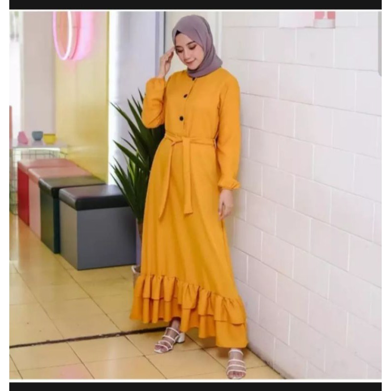 Baju Gamis Model Terbaru Gamis Kancing Busui Gamis Rempel Bawah