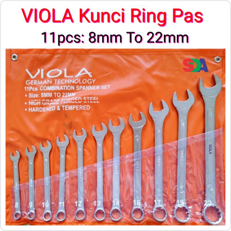 Viola Kunci Ring Pas Set 11 Pcs ukuran 8-22