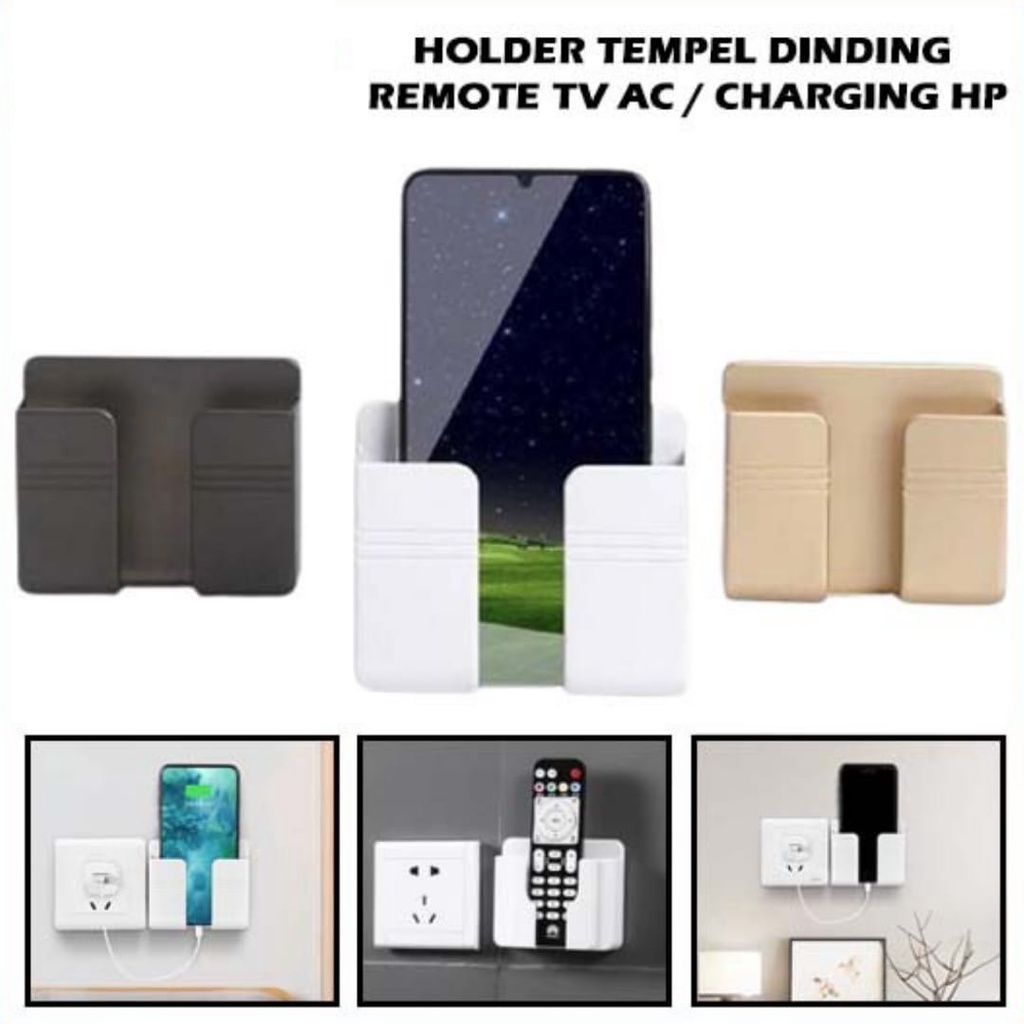 RAK GANTUNG HP CHARGER REMOTE TV AC TEMPEL TEMBOK HOLDER PHONE CAS TEMPEL DINDING HOOK HANDPHONE