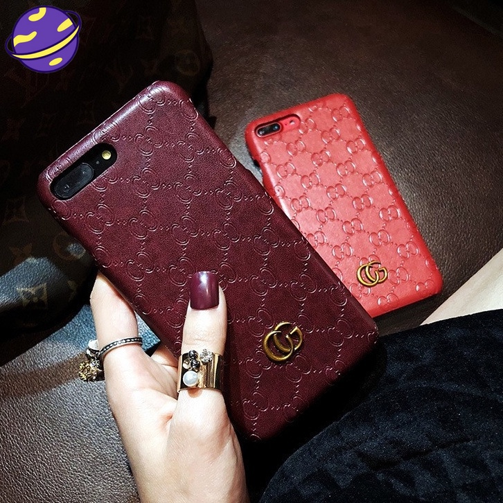 Hard Case Bahan Kulit Desain Gucci Untuk iPhone 12 11 Pro X XS MAX XR SE2 7 8 Plus