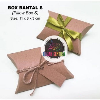 

PILLOW BOX /KOTAK KADO SOUVENIR KRAFT , ukuran 11 X 8 X 3 Cm