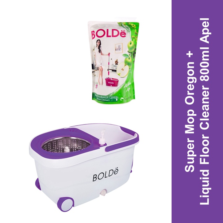 BOLDe Pel Lantai + Sabun Pembersih Lantai Apel / Super Mop + Apple Liquid Floor Cleaner Oregon 800ml