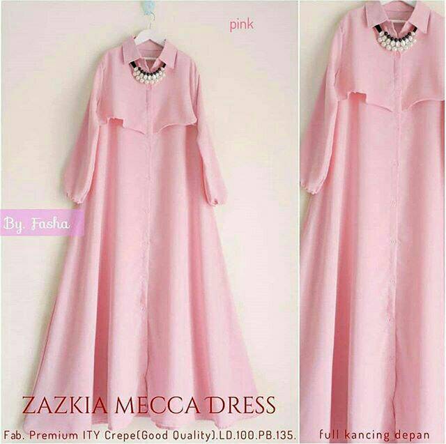 Zazkia Mecca Dress, DRESS MUSLIM, baju wanita, baju gamis, dress, gamis, Baju gamis, fashion wanita