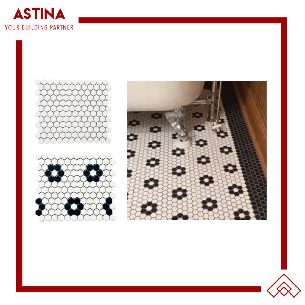 Mosaic Tiles Dekorasi Keramik Mini Hexagon 26 x 30 (23x26 mm)