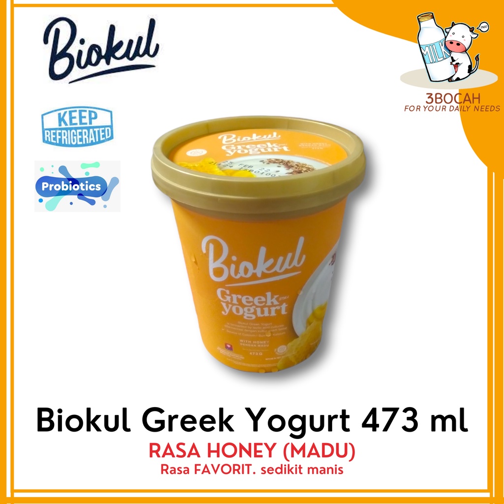 

RB Biokul Greek Yogurt Plain / Honey / Strawberry 473 Gram Dari Diamond Yoghurt