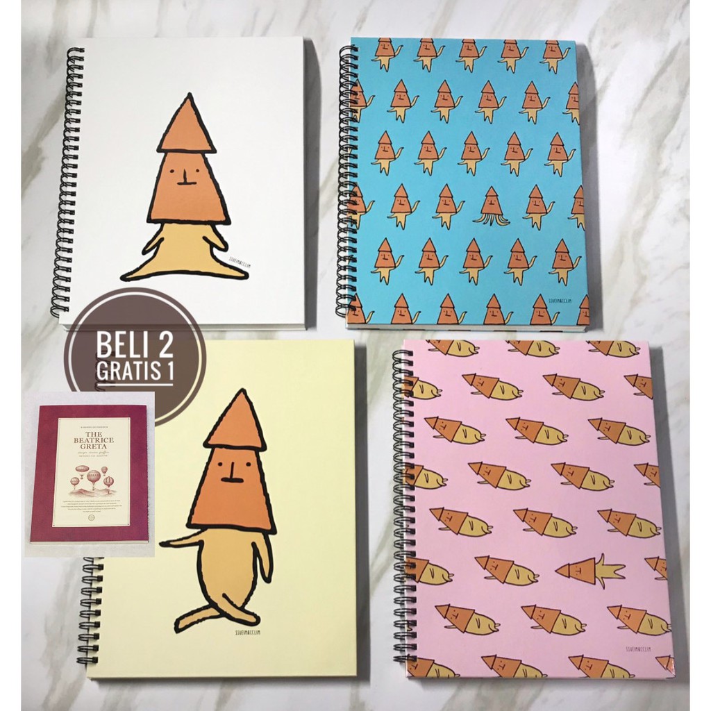 

Buku tulis spiral notebook squid cartoon