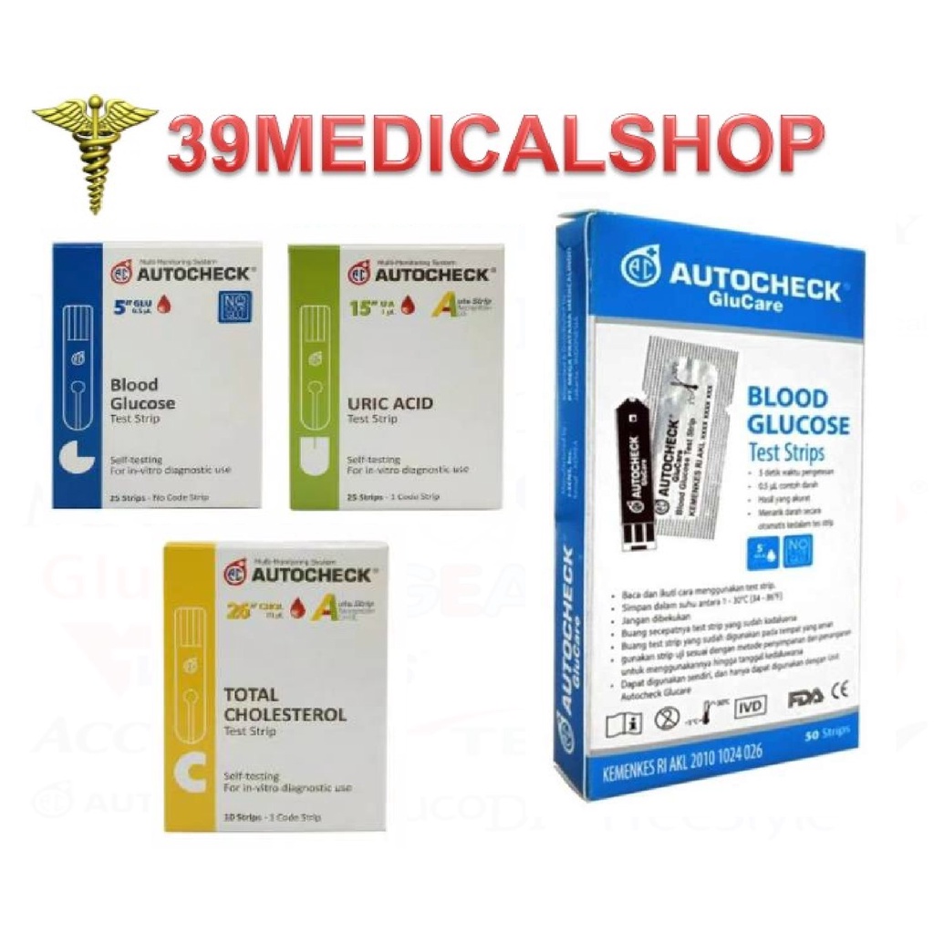 STRIP AUTOCHECK -STRIP AUTO CHECK GLUCOSE-CHOLESTROL-URIC ACID