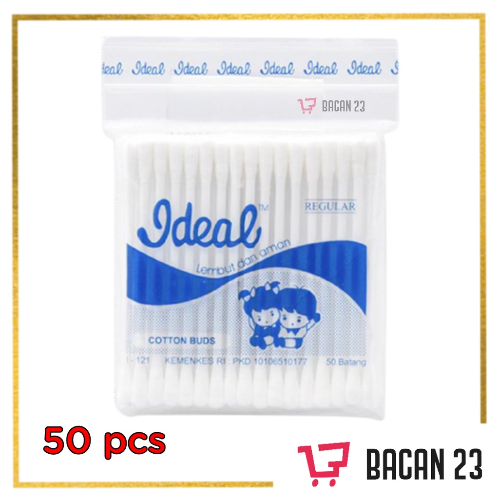 Cotton Buds Ideal (50pcs)/ Korek Kuping / Pembersih Telinga / Bacan23