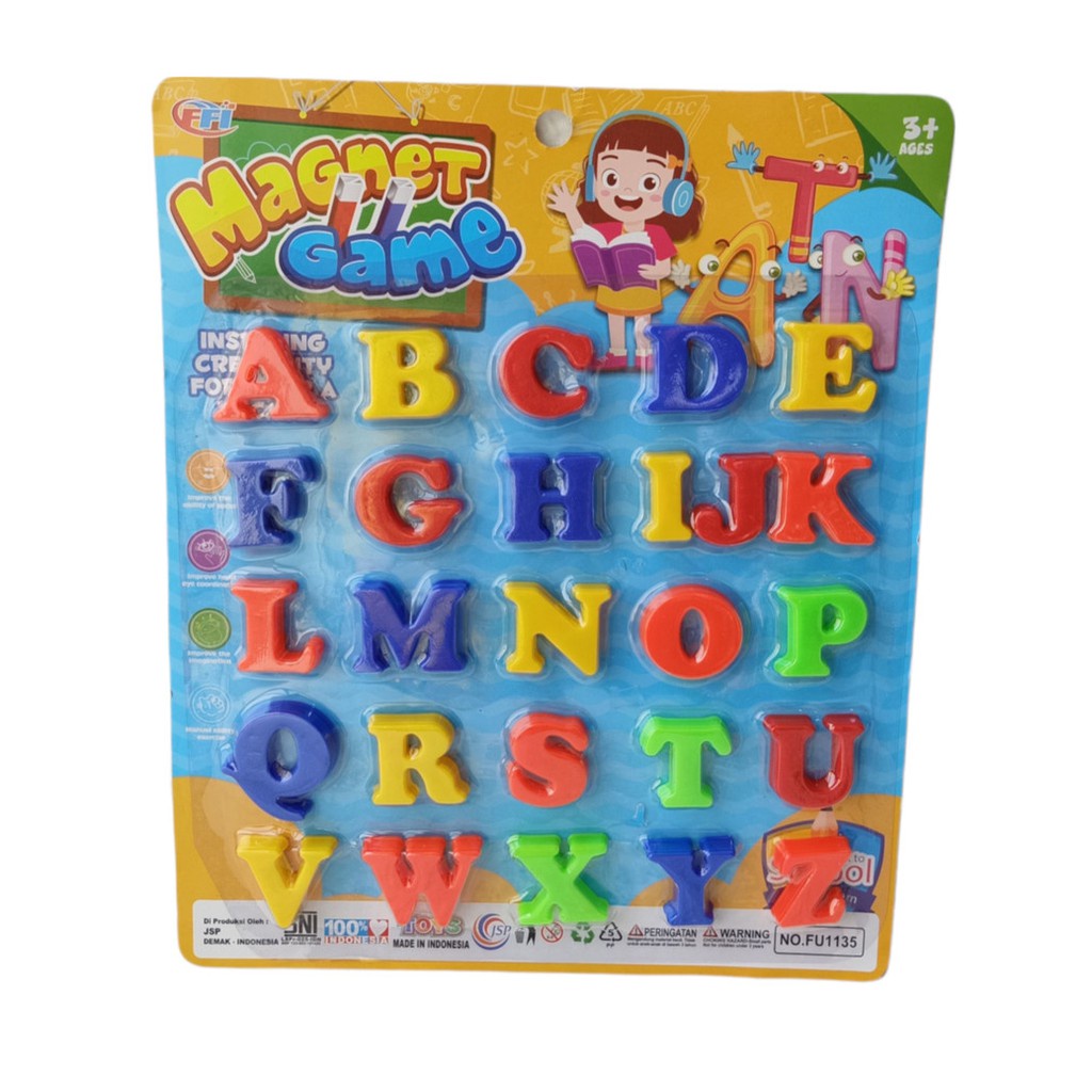 Mainan anak Edukasi Abjad Magnet / Angka / Puzzle Kayu Alphabet ABC