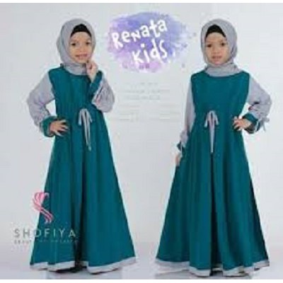 RENATA KIDS SYAR'I Baloteli Gamis Anak 6-10 TAHUN Trendy Modern Kids Baju Panjang Stelan Syari Polos