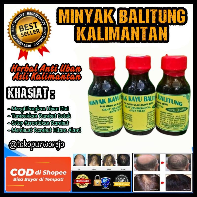 Herbal Penghitam Rambut Minyak Kayu Balitung Asli Kalimantan 100% ORIGINAL