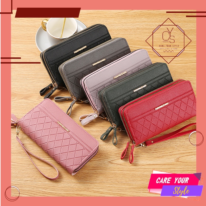 CYS Dompet Wanita Panjang Dompet Wanita Kekinian Dompet Wanita Import Real Pict Dompet Wanita Fashion Termurah Dompet Lipat Panjang D55