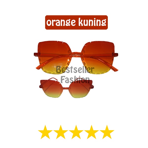 Kacamata New Cat Eye Rimless Sunglasses Korean Fashion Mata Kucing Gradasi Trend Sunglasses/ Kacamata Anak NOCASE