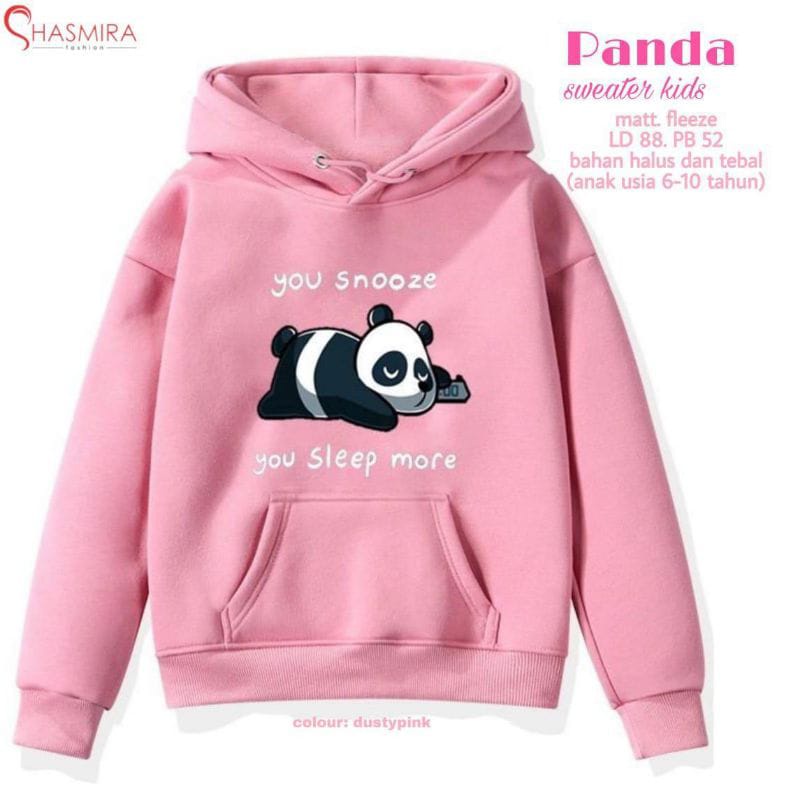 Sweater Hoodie Anak Perempuan Lucky Bear Usia 6-12 Tahun