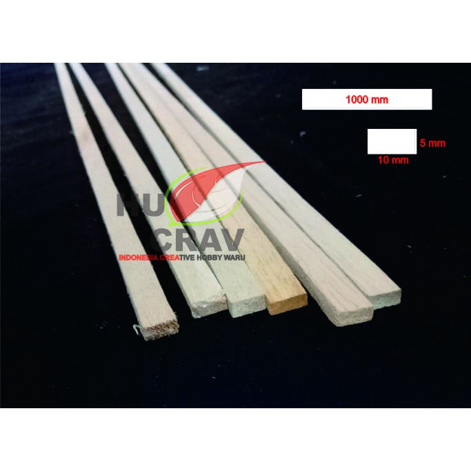 Balsa strip 5mmx10mmx1000mm aeromodelling kayu balsa stik