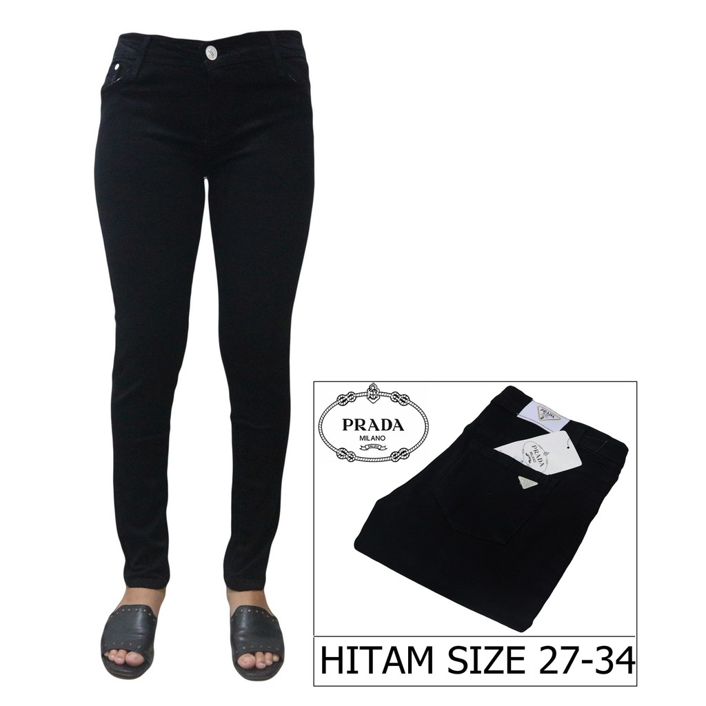  celana  jeans  pensil slimfit skinny prada cewek wanita 