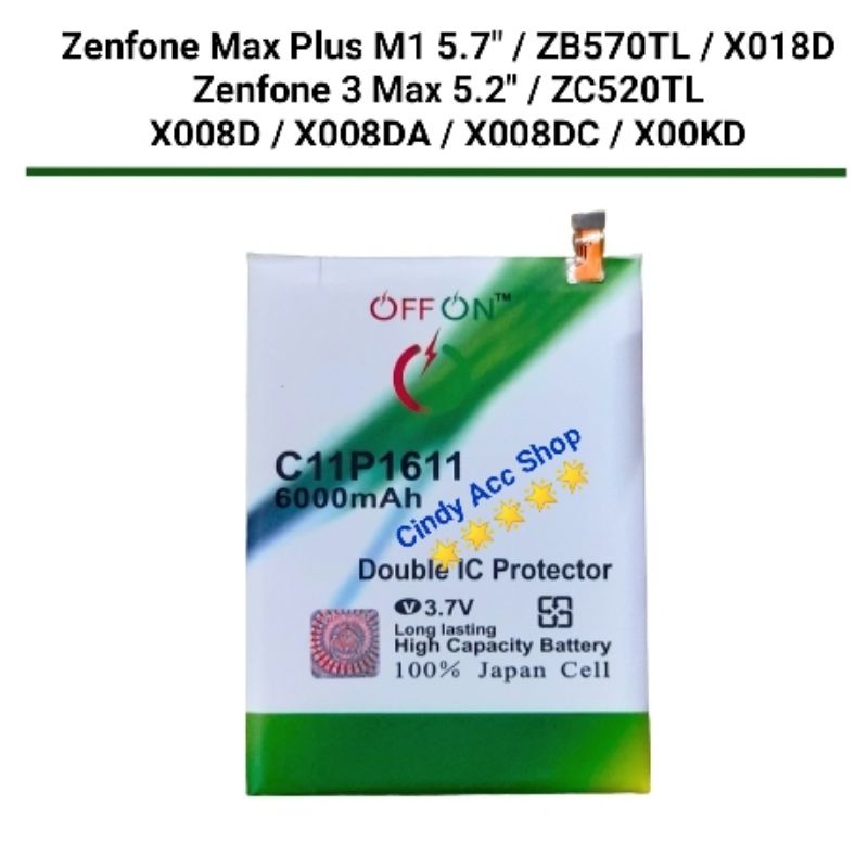 Baterai Doublepower Asus Zenfone 3 Max 5.2&quot; Max Plus M1 ZC520TL ZB570TL X008D Batre C11P1611