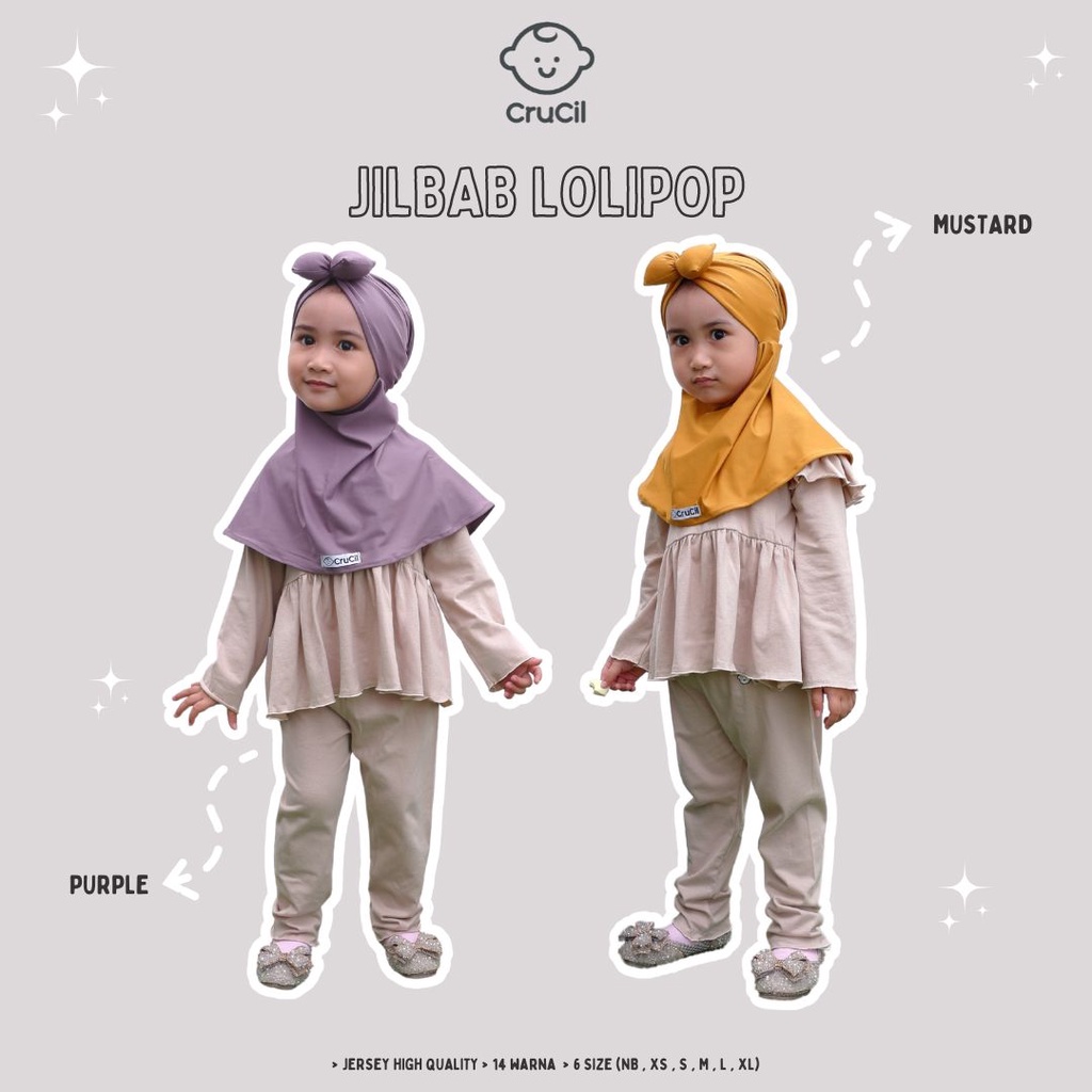 Jilbab Anak Lolipop Pita (0m - 2y)