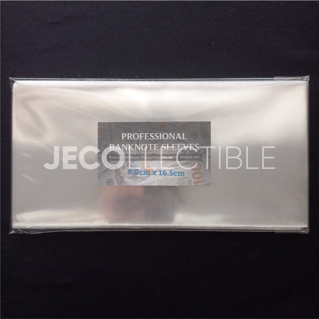 

Plastik Cover Uang OPP Banknotes Sleeves - 8 x 16.5 cm