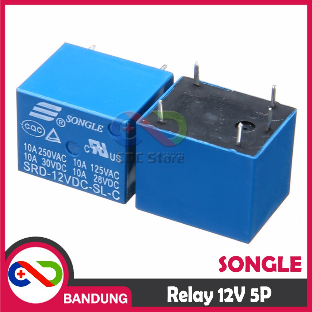 RELAY SONGLE 12V 10A SRD-12VDC-SL-C 5 PIN 5P