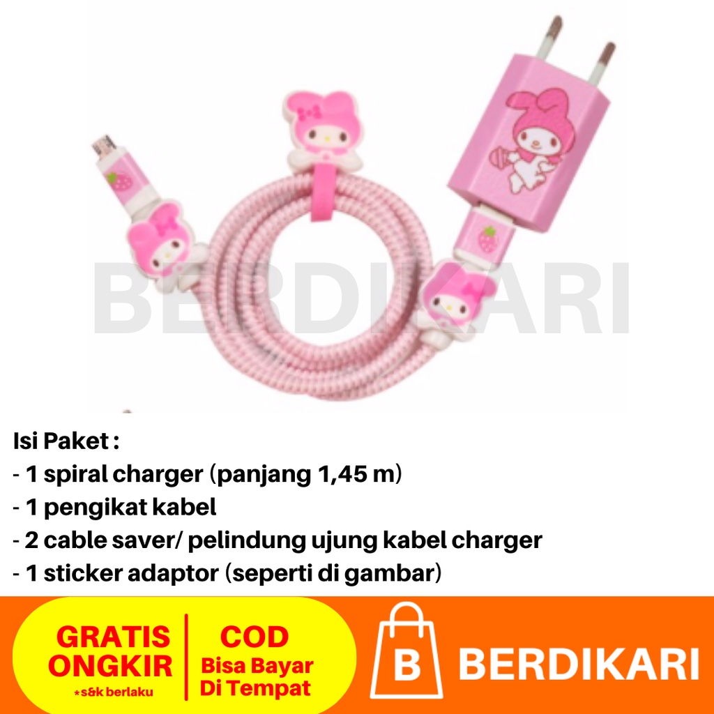 Pelindung Kabel Spiral iPhone 1 set tanpa charger