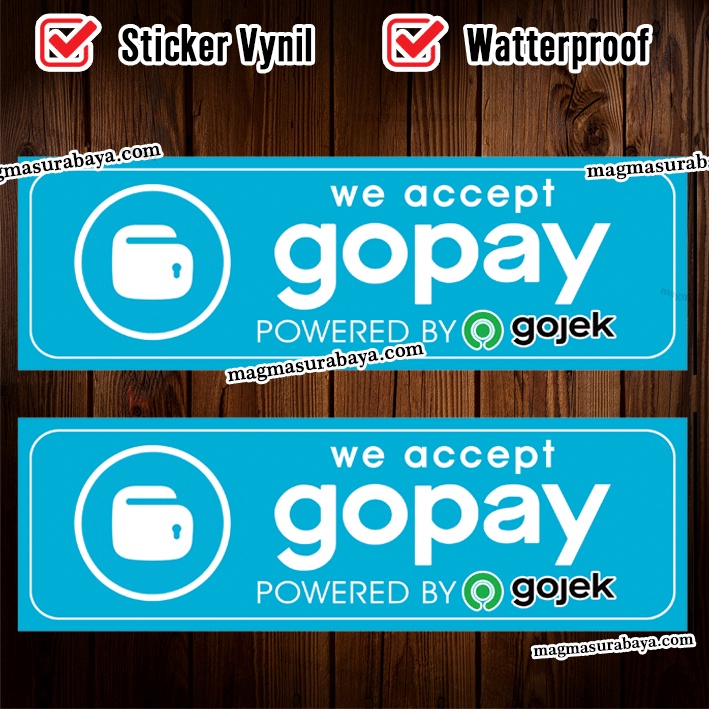 Sticker Gopay - label Gopay - sticker label murah - magma surabaya - sticker we accept gopay