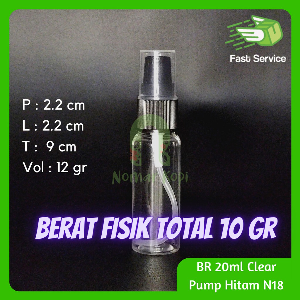 Botol BR 20 ml Clear  Pump Treatment